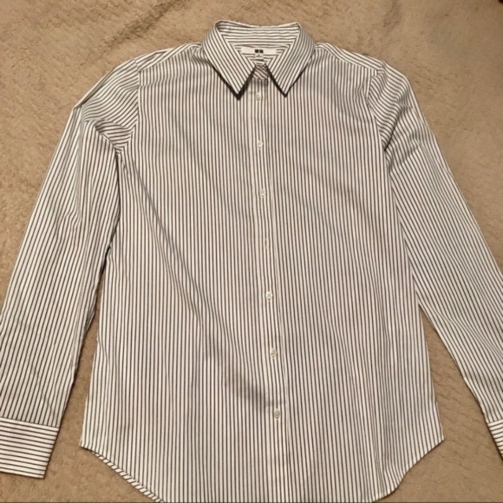 NWOT white and black button up dress shirt